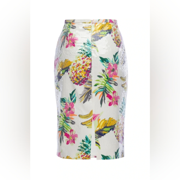 9. NWT LE SUPERBE SUPER SHINE PENCIL SKIRT IN TROPICAL CALI SHINE - Picture 3 of 7